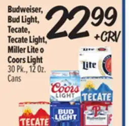 El Super Budweiser, Bud Light, Tecate, Tecate Light, Miller Lite o Coors Light offer