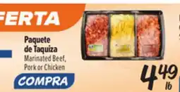 El Super Marinated Beef, Pork or Chicken offer