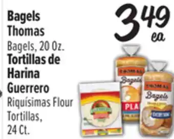 El Super Thomas Bagels, 20Oz Guerrero Riquísimas Flour Tortillas,24 Ct offer