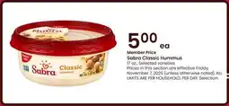 Albertsons Sabra Classic Hummus offer