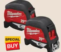 The Home Depot Milwaukee 2-Pack 25' Compact Magnetic Tape Measure offer