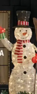 The Home Depot 6' LED Pre-Lit Snowman with Broom offer
