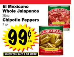 Superior Grocers El Mexicano Whole Jalapenos 26 oz. Chipotle Peppers 7 oz offer