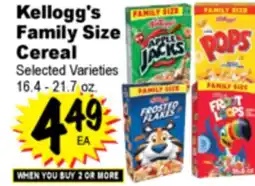 Superior Grocers Kellogg's Family Size Cereal offer