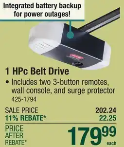 Menards 1 HPc Belt Drive offer