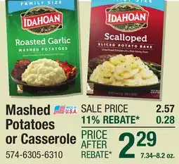 Menards Mashed Potatoes or Casserole offer
