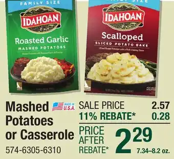Menards Mashed Potatoes or Casserole offer