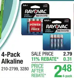 Menards 4-Pack Alkaline offer