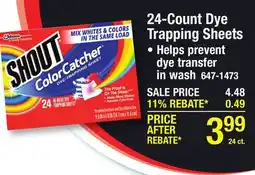 Menards 24-Count Dye Trapping Sheets offer