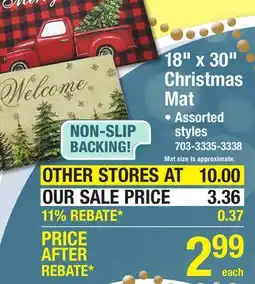 Menards 18 x 30 Christmas Mat offer