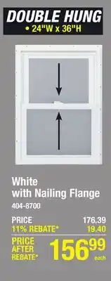 Menards PERFORMAX White with Nailing Flange DOUBLE HUNG WINDOWS offer