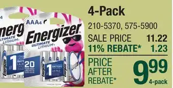 Menards 4-Pack Batteries offer
