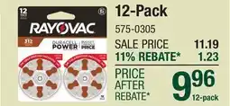 Menards 12-Pack HEARING BATTERIES offer