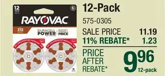 Menards 12-Pack HEARING BATTERIES offer
