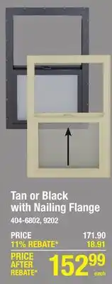 Menards Tan or Black with Nailing Flange offer