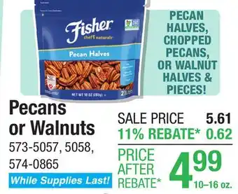 Menards Fisher Pecans or Walnuts offer