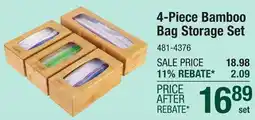 Menards 4-Piece Bamboo Bag Storage Set offer