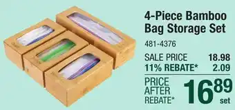 Menards 4-Piece Bamboo Bag Storage Set offer