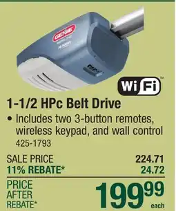 Menards 1-1/2 HPc Belt Drive offer