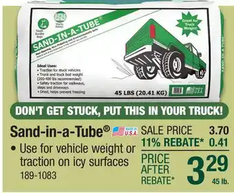 Menards Sand-in-a-Tube offer