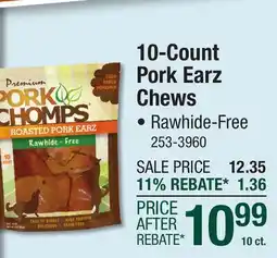 Menards 10-Count Pork Earz Chews offer