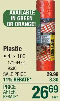 Menards Plastic SNOW FENCING offer