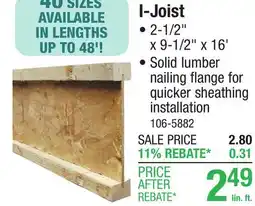 Menards I-Joist offer
