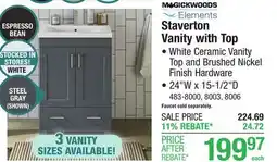 Menards Staverton Vanity with Top offer
