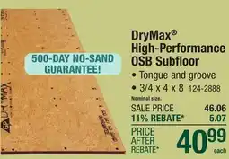 Menards DryMax High-Performance OSB Subfloor offer