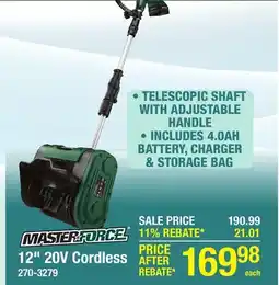 Menards MASTERFORCE 12 20V Cordless offer