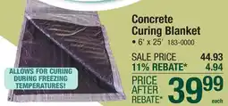 Menards Concrete Curing Blanket offer