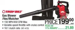 Menards TROY-BILT Gas Blower/Vac/Mulcher offer