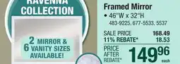 Menards Framed Mirror offer