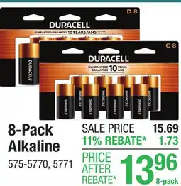 Menards DURACELL 8-Pack Alkaline offer