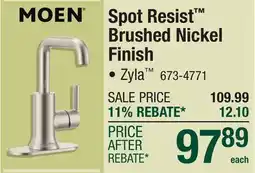 Menards Spot Resist Brushed Nickel Finish offer