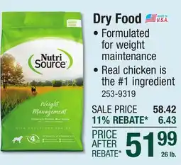 Menards Dry Food offer