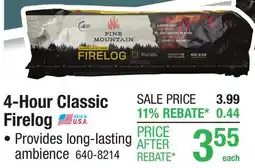Menards 4-Hour Classic Firelog offer