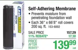 Menards Self-Adhering Membrane offer