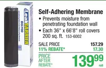 Menards Self-Adhering Membrane offer