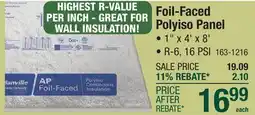 Menards Foil-Faced Polyiso Panel offer