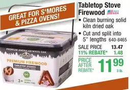Menards Tabletop Stove Firewood offer