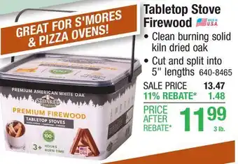 Menards Tabletop Stove Firewood offer