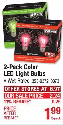 Menards 2-Pack Color LED Light Bulbs offer