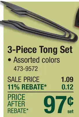 Menards 3-Piece Tong Set offer