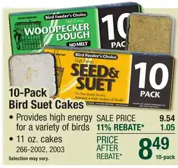 Menards 10-Pack Bird Suet Cakes offer