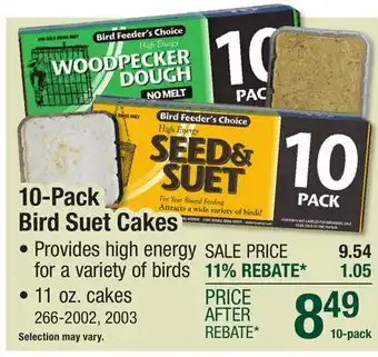 Menards 10-Pack Bird Suet Cakes offer