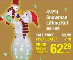 Menards 4'4H Snowman Lifting Kid offer