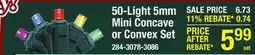 Menards 50-Light 5mm Mini Concave or Convex Set offer
