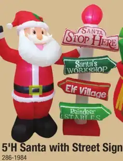 Menards 5'H Santa with Street Sign offer