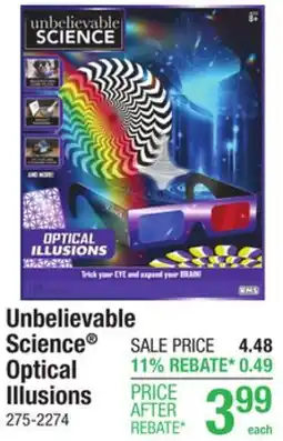 Menards Unbelievable Science Optical Illusions offer